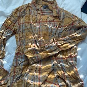 Aerie Yellow Orange and blue Soft Flannel- Small